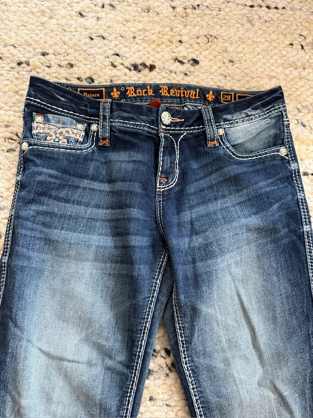 Rock Revival Delara Dark Blue Curvy Crop Jeans 28 - Picture 2 of 11